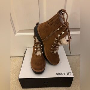 Nine West womens Ivani combat lace up boots. New